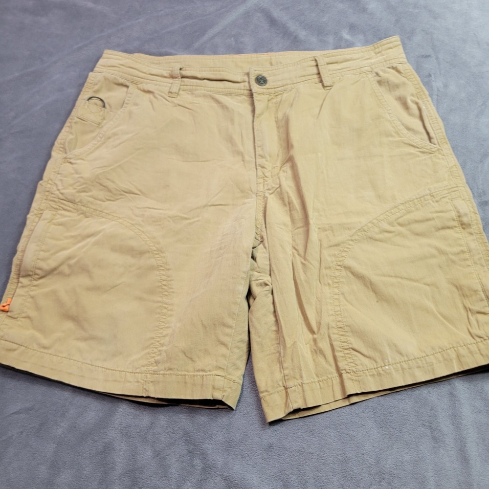 Orvis Mens Tan Khaki Cotton Nylon Utility Outdoor Hiking Shorts Size 34 #19Z6